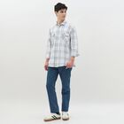 Men's Soft Eggshell White Cotton Checkered Casual Shirt, ऑफ व्हाइट, small