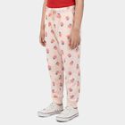 Girls' Off White Jogger Floral Printed Pyjama, ऑफ व्हाइट, small