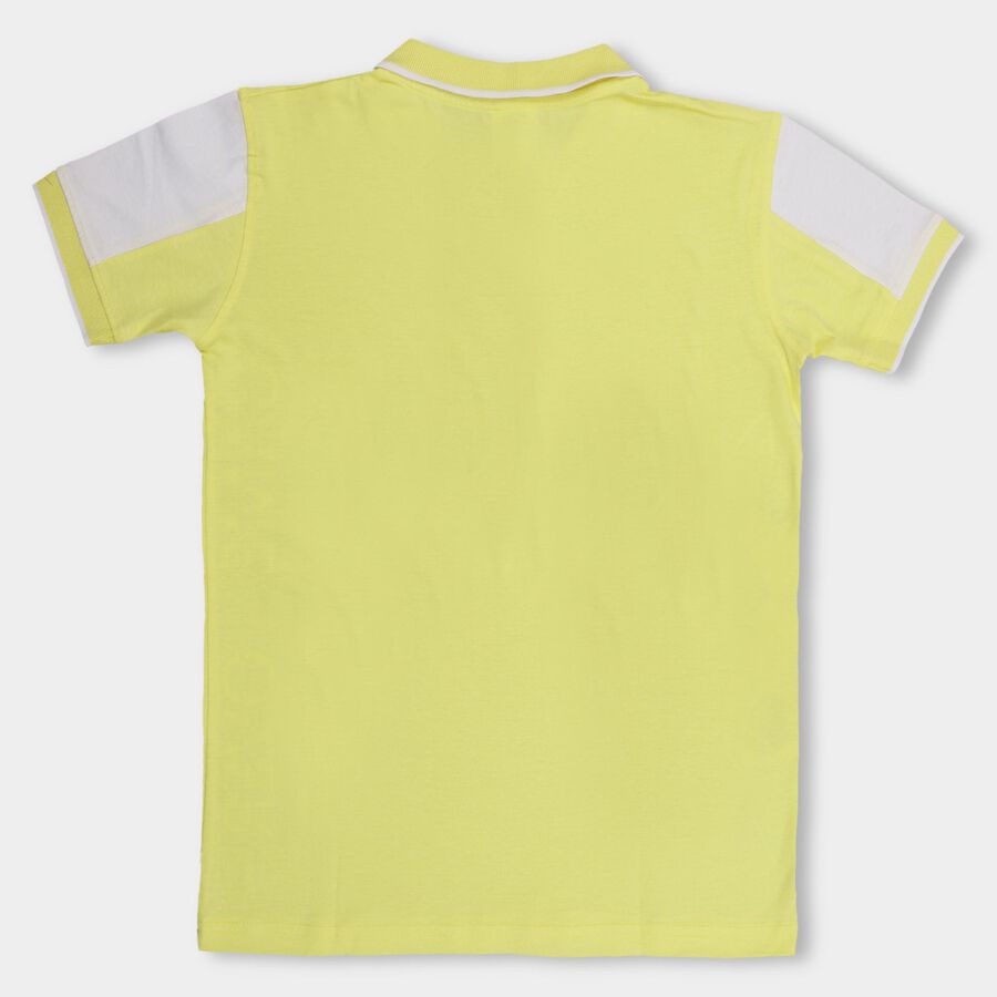 Boys' 100% Cotton Half Sleeves T-Shirt , पीला, large image number null