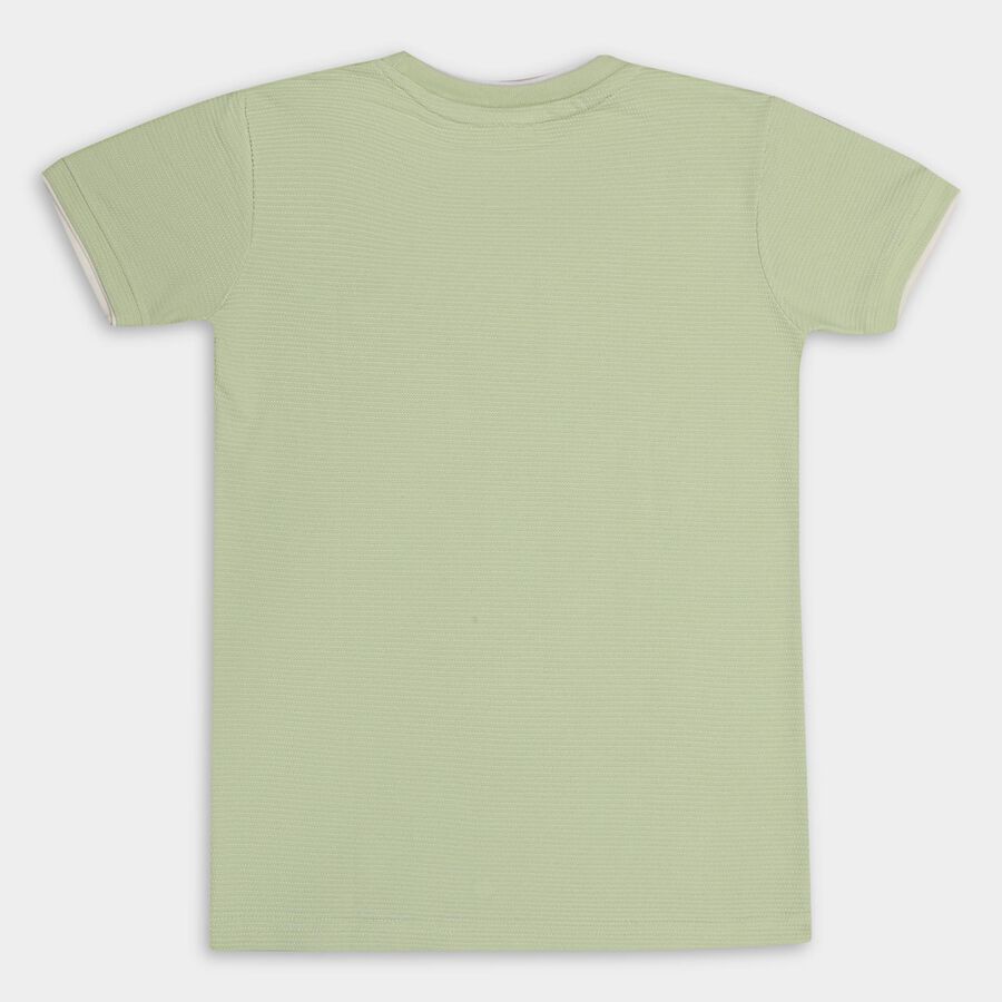Boys' Half Sleeves T-Shirt , हल्का हरा, large image number null