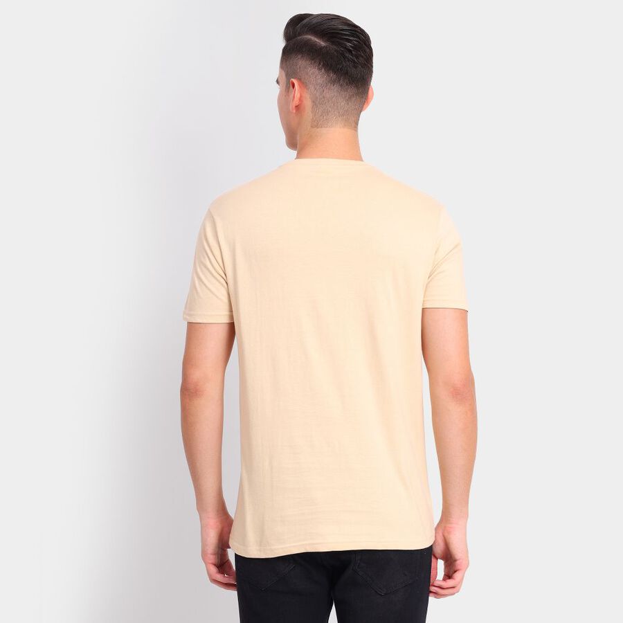 Men's 100% Cotton Round Neck Half Sleeves T-Shirt, गहरा पीला, large image number null
