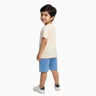 Infants' Beige Cotton Round Neck Graphic Baba Suit, मध्यम नीला, small image number null