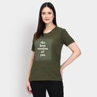 Ladies' Round Neck T-Shirt , Olive, small