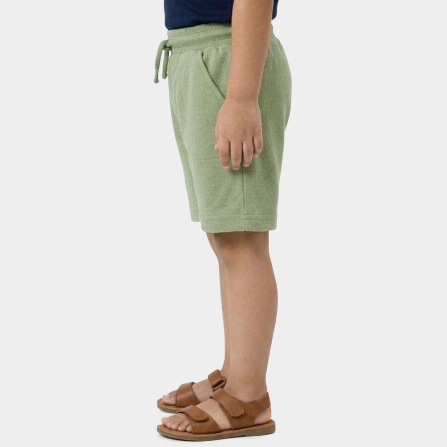 Boys' Green Cotton Blend Regular Fit Bermuda Shorts, हल्का हरा, large