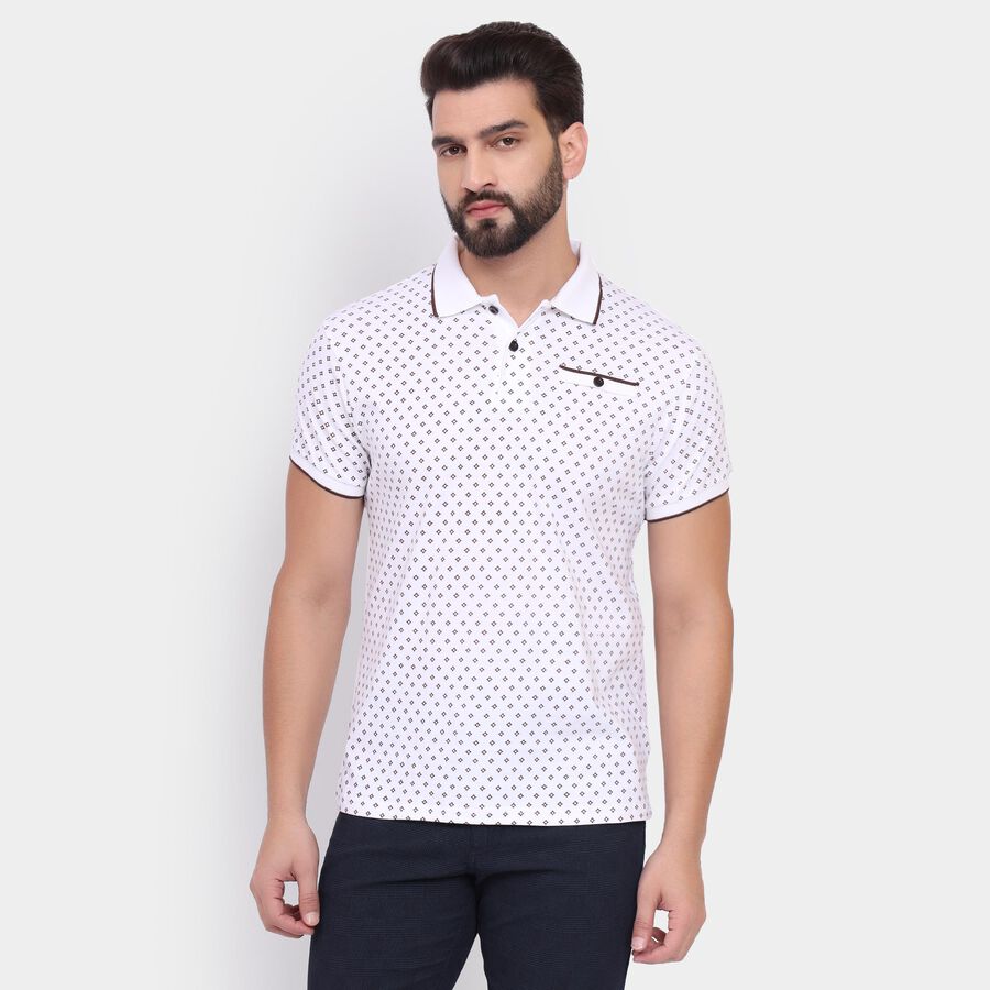 Men's 100% Cotton Collared Half Sleeves T-Shirt , भूरा, large