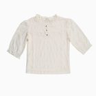 Girls' Off-White Round Neck Romantic T-Shirt, ऑफ व्हाइट, small