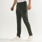 Men's Slim Fit Cross Pocket Casual Trousers, ओलिव, small image number null