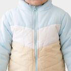 Infants Light Blue Stand Collar Puffer Jacket, हल्का नीला, small