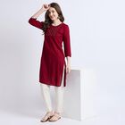 Ladies' Kurta Pyjama Set, मरून, small image number null