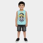 Boys' T-Shirt, एक्वा, small