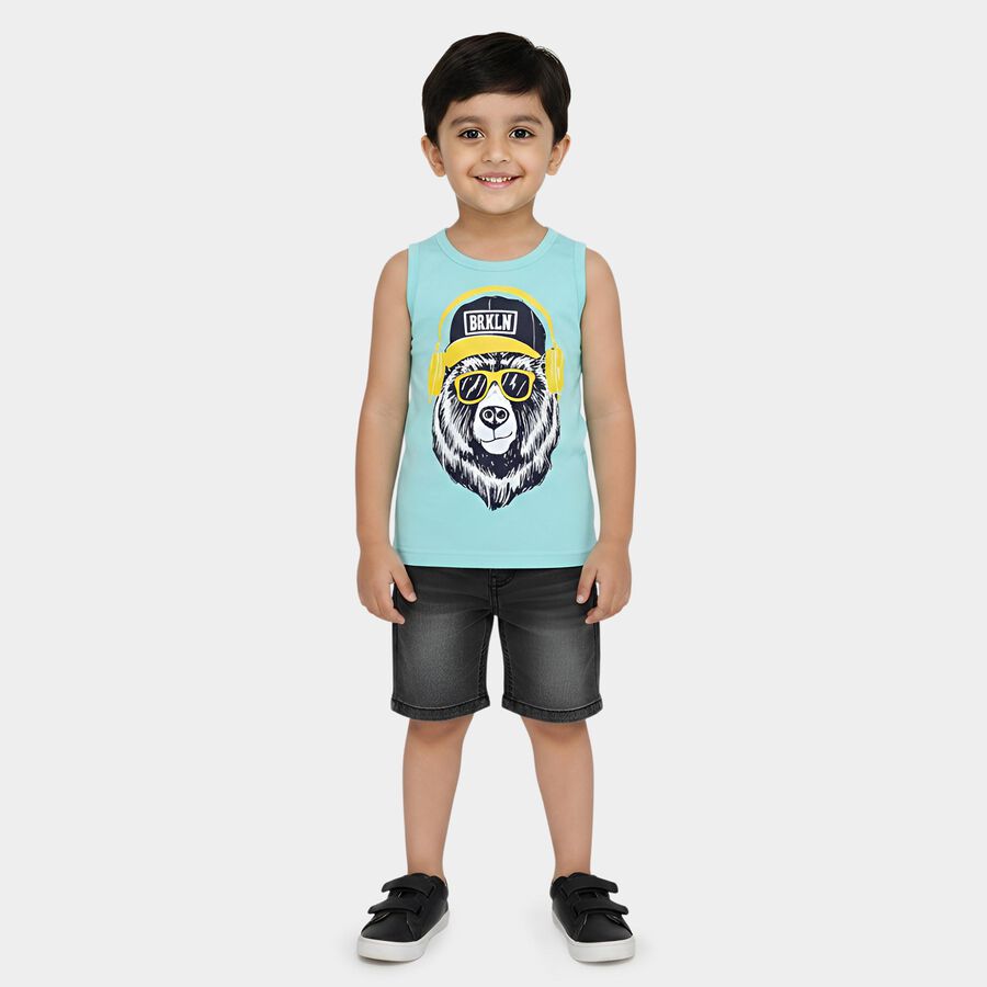 Boys' T-Shirt, एक्वा, large