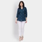 Ladies' 100% Cotton Kurti , Teal Blue, small image number null