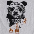 Boys Light Grey Crew Neck Casual T-Shirt, Ecru Melange, small