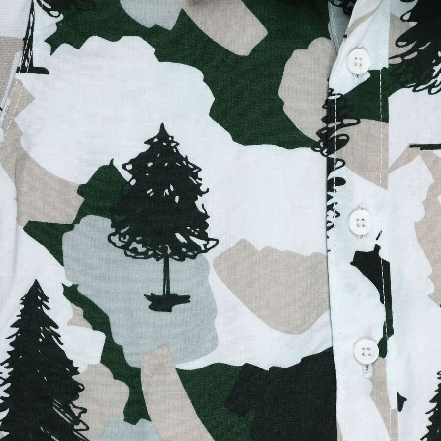 Boys' 100% Cotton Casual Shirt, गहरा हरा, large image number null