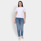 Ladies' 100% Cotton Round Neck T-Shirt, सफ़ेद, small