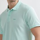 Men's Collared Half Sleeves T-Shirt, हल्का हरा, small image number null