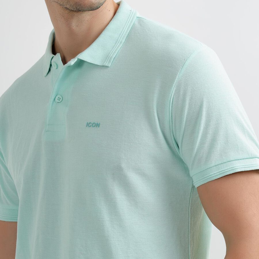 Men's Collared Half Sleeves T-Shirt, हल्का हरा, large image number null