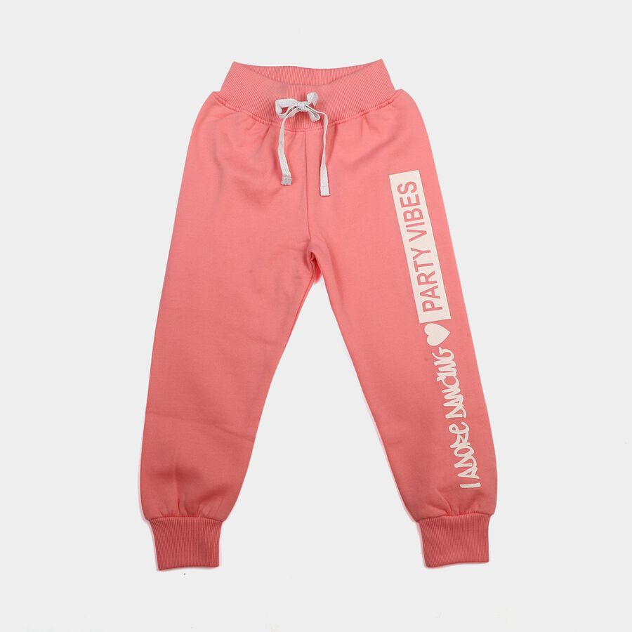 Girls Pink Straight Fit Pyjama, गुलाबी, large