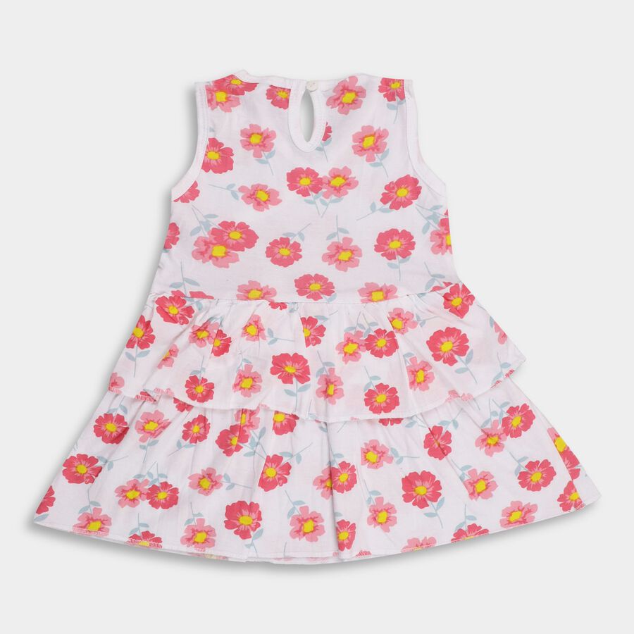 Infant Girls' 100% Cotton Frock , White, large image number null