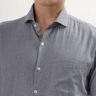 Men's 100% Cotton Cut Away Collar Formal Shirt, Navy Blue, small image number null