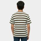 Boys Beige Round Neck Casual T-Shirt, खाकी, small