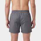 Men's Dark Grey Regular Fit Printed Boxers, गहरा ग्रे, small