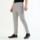 Men's Light Ash Grey Tapered Fit Track Pants, Light Grey, small