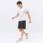 Men's Charcoal Black Regular Fit Mesh Panel Sports Shorts, Dark Grey, small