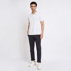 Men's 100% Cotton Slim Fit Casual Trousers , गहरा ग्रे, small