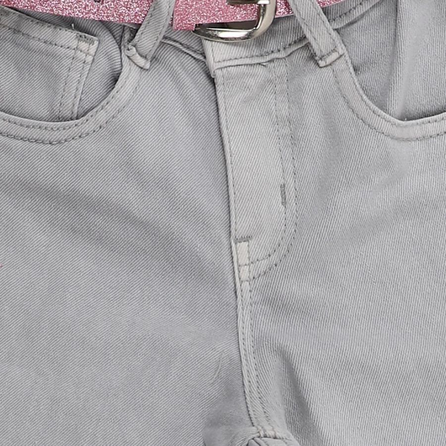 Girls' Jeans, हल्का ग्रे, large image number null