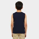 Boys Navy Blue Round Neck Casual Boys T-Shirt, नेवी ब्लू, small