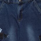 Boys' Blue Regular Fit Elastic Waist Jeans, Mid Blue, small