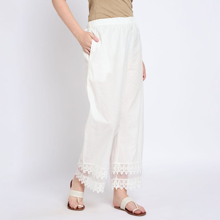 Ladies' Cotton Palazzos, Off White, large image number null