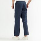 Men's Navy Blue Slim Fit Cargo Trousers, मध्यम नीला, small image number null