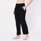 Women's Dark Black Regular Fit Star Printed Pyjama, काला, small