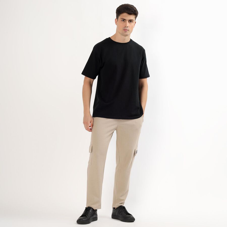 Men's Muted Beige Regular Fit Cargo Jogger, गहरा पीला, large image number null