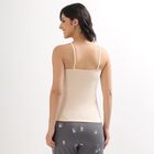 Women's Soft Beige Spaghetti Strap Padded Slip, Beige, small