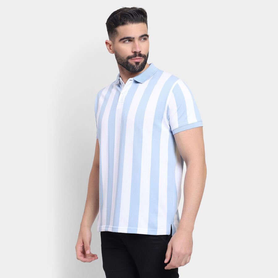 Men's Collared Half Sleeves T-Shirt , हल्का नीला, large image number null