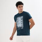 Men's Round Neck Half Sleeves T-Shirt , Teal Blue, small image number null