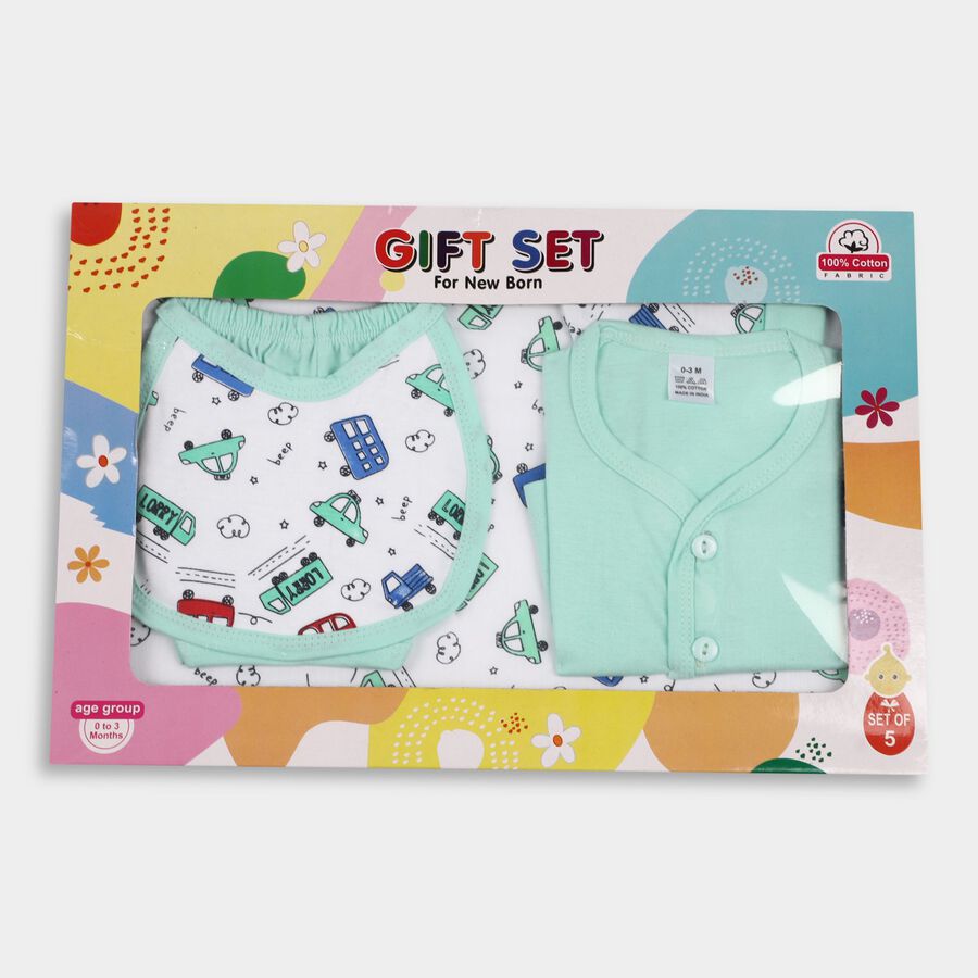 Infant's Cotton Gift Set, Light Green, large image number null