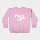 Girls' Lilac Crew Neck Graphic Print Sweatshirt, लाइलेक, small