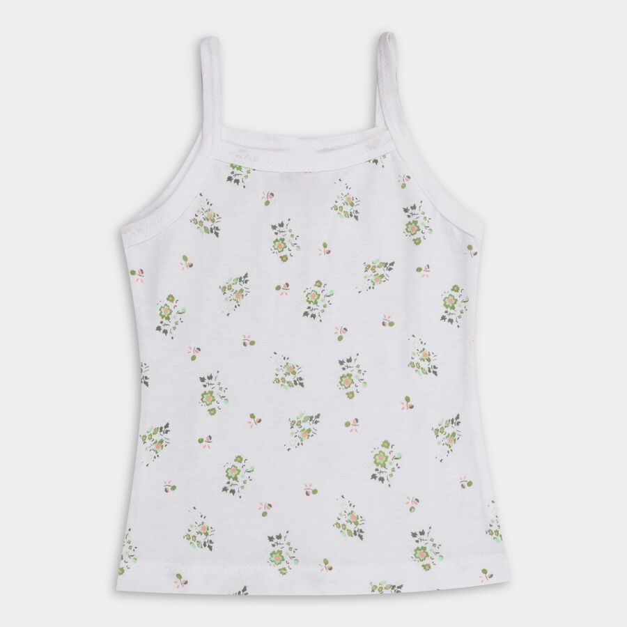 Girls' 100% Cotton Vest (Pack of 2), White, large image number null