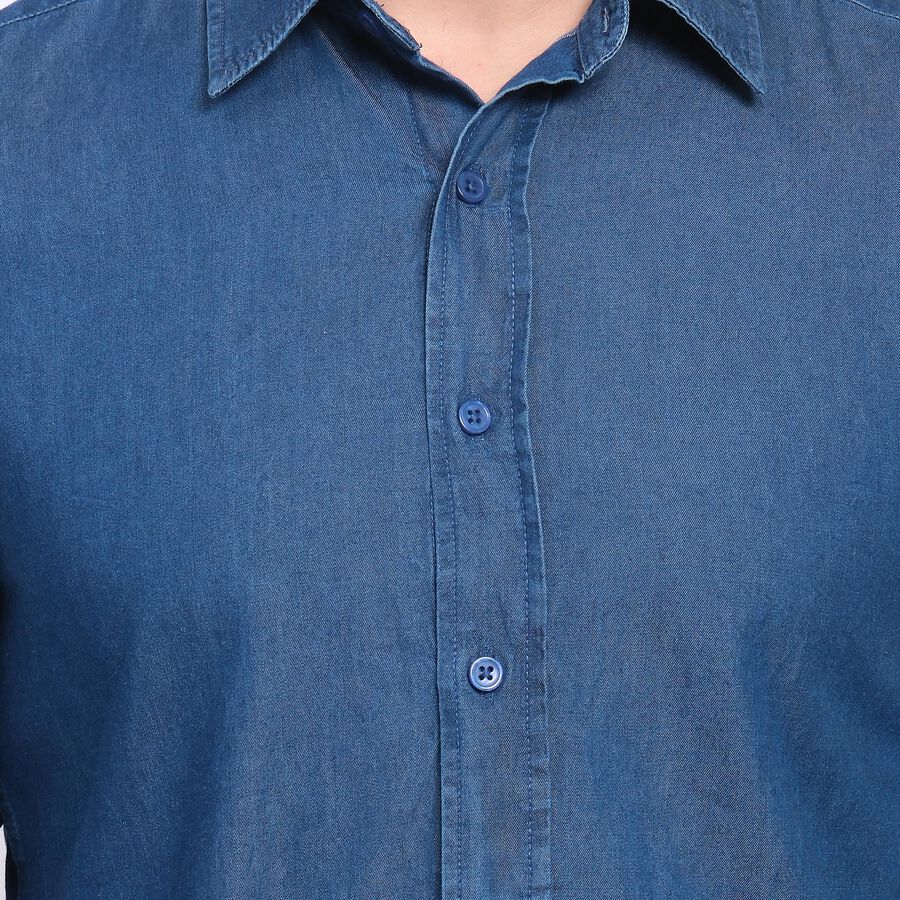 Men's 100% Cotton Casual Shirt , Light Blue, large