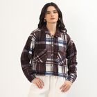 Women's Burgundy Plaid Casual Blazer, Wine, small image number null