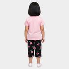 Girls Lilac Round Neck Casual Top And Capri Set, लाइलेक, small