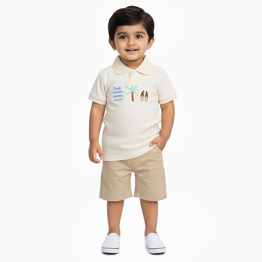 Infants' 100% Cotton T-Shirt, Off White, large image number null