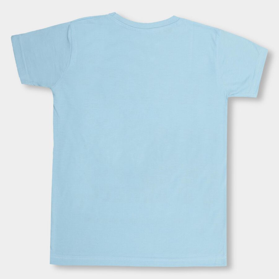 Boys' Half Sleeves T-Shirt , हल्का नीला, large