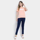Embellished Round Neck T-Shirt, Peach, small image number null