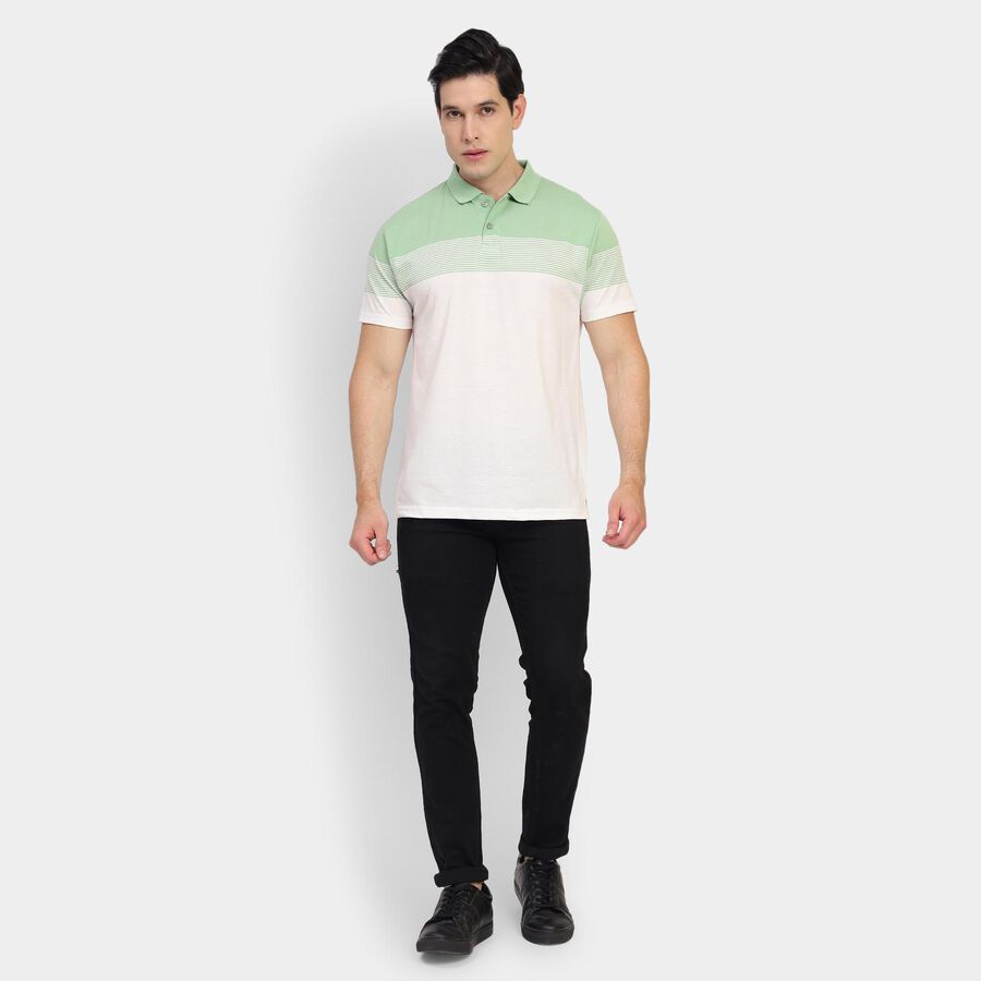 Men's Collared Half Sleeves T-Shirt , Light Green, large image number null