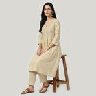 Women's Beige Cotton Embellished Ethnic Set, Beige, small